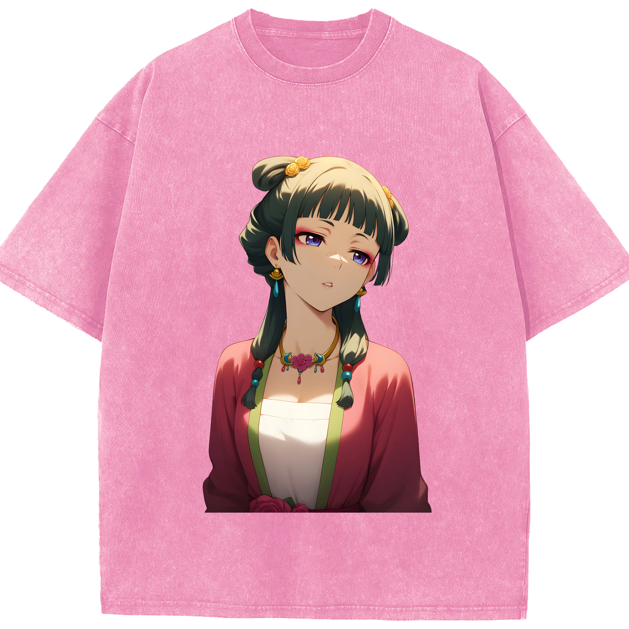 （画像用） 薬屋のひとりごと The Apothecary Diaries 綿100% ヴィンテージ風 半袖Tシャツ（フロントプリント）